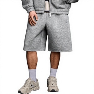 Shorts en polaire confortables pour hommes, taille ajustable, décontractés, pour la détente, l'exercice, l'entraînement, le quotidien, à enfiler, taille mi-haute, tissu doux - Product Image 1