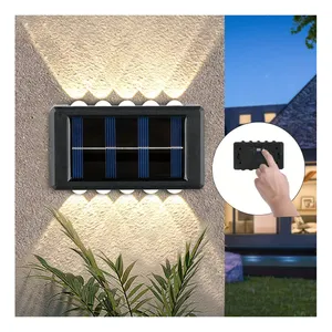 Orlite 10 LED güneş duvar işık su geçirmez şafak alacakaranlıkta duvarlar için dış aydınlatma güverte adımları bahçe 10 LED güneş duvar işık