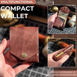 Vintage Small Slim Thin Compact Credit <b>Card</b> <b>Wallet</b> PU Leather for Men Multi-Functional Portable Durable - Product Image 2