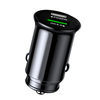 Adaptateur de chargeur de voiture avec logo personnalisé, charge rapide, double port USB, chargeur de téléphone portable pour voiture, mini chargeur de voiture portable