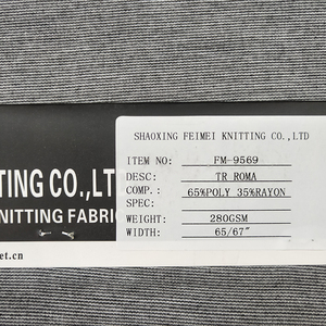 Tissu en coton TR pour hommes, nouveau fabricant de la chine, Spandex uni NR ylo Ponte Di rom, 380gsm - Product Image 3