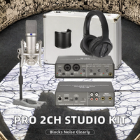 Kit d'enregistrement en studio DAYMIC Factory Professional 2CH avec micro-casque filaire à réduction de bruit et haut-parleur de monitoring
