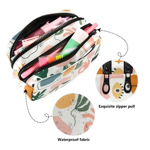 Wholesale Custom Print Pencil Bag Portable Cosmetic Pouch Bag Custom Quilted <b>Makeup</b> Bag for Travel - Product Image 2