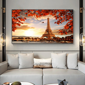 Stampa personalizzata in rilievo <span class=keywords><strong>Paris</strong></span> Travel France tela da parete arte stampa 3d pannello di servizio da parete decorativo per la camera da letto decorazioni per la casa - Product Image 2