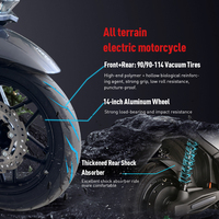 Moto électrique puissante de 2000 W pour adultes, 2 roues, 65 km/h, pour les trajets quotidiens, avec batterie au lithium-fer