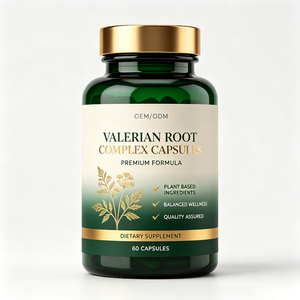 Cápsulas de Complejo de Raíz de Valeriana OEM/ODM, Suplemento Natural a Base de Plantas para el Bienestar, Relajante Corporal, Suplemento Dietético - Product Image 1