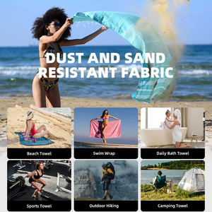 Serviette de plage moderne sur mesure grande taille, fine, anti-sable, en microfibre, séchage rapide, super absorbante, douce, pour la natation - Product Image 6