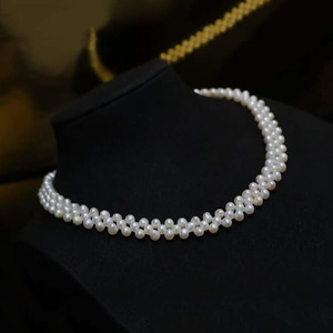 Handmade 14K Gold Filled Necklace 3.5-4mm Near Round High Luster Natural Freshwater Pearl <b>Choker</b> For Women Wedding Daily Jewelry - Product Image 1