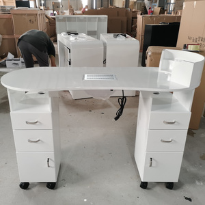 Kisen Venta caliente <span class=keywords><strong>de</strong></span> lujo moderno acrílico barato vidrio superior belleza spa blanco <span class=keywords><strong>uñas</strong></span> mesa con ventilador salón manicura equipo hecho en barbilla - Product Image 4