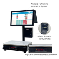 Báscula Electrónica para Carnicería CSS, Caja Registradora POS Multi-Idioma con Pantalla Táctil, Impresora de Etiquetas de Código de Barras, Reconocimiento por IA