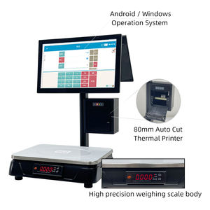 Balance électronique de boucher <span class=keywords><strong>CSS</strong></span>, caisse enregistreuse POS multilingue avec écran tactile, imprimante d'étiquettes à code-barres, reconnaissance IA - Product Image 4