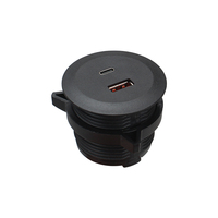 Grommet steker AS grommet tertanam min meja bulat grommet dengan tipe C dan port USB untuk meja dan sofa