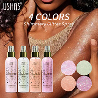 Spray scintillant brillant, poudre illuminatrice longue durée pour le corps, les cheveux, les mains, le cou, les vêtements, spray fixateur de maquillage