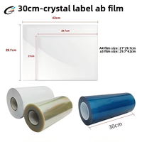 Film UV DTF AB PET pour transfert à froid, base transparente imprimée, feuilles en rouleau A3, support pelable, effet de transfert, prêt à imprimer