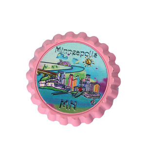 ที่เปิดขวดแม่เหล็กติดตู้เย็นรูปหมวกขวดโลหะจากอเมริกา3D โปรโมชั่น - Product Image 1