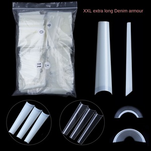 Pièce à ongles en denim XXL transfrontalière européenne et américaine française faux ongles <span class=keywords><strong>couleur</strong></span> naturelle 504 pièces sac pour doigts - Product Image 1