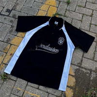 T-shirt de football/soccer/basket-ball ample et vintage brodé sur mesure pour homme, style streetwear de créateur