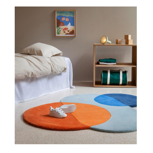 Contemporary Geometric Area Rug Solid <b>Pink</b> Modern Designer Hand Tufted <b>Wool</b> Custom Shape Highly Durable Non-Slip Washable Home - Product Image 2