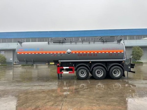 Semi-remorque de transport à trois essieux, 45 m³, résistante à la corrosion, avec un réservoir en acier au carbone pour le transport de liquides chimiques - Product Image 4