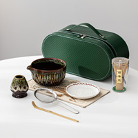 YUBIN Ensemble de bols à matcha portables transfrontaliers, 8 pièces, en porcelaine, pour cérémonie du thé, coffret cadeau, avec moulin à fruits et fouet, écologique, 540ML