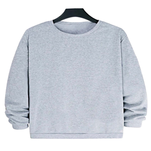 Sudadera Unisex Gris con Cuello Redondo, Corte Regular, Forro Polar No Tejido, Ropa Casual de Primavera, Ecológica, Poliéster/Algodón - Product Image 1