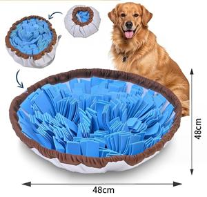 Tapis à renifler en feutre pour animaux de compagnie, rond, double usage, bol à nourriture lente, jouet de puzzle caché pour chien, pour la consommation d'énergie et le soulagement de l'ennui - Product Image 5