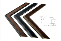 Moldura de Pino Macizo con Textura Retro Europea, Tiras Decorativas Talladas en Negro, Café, Plata y Oro para Decoración con Pintura al Óleo