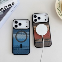 Nouvelle arrivée, coque de téléphone portable antichoc avec protection d'appareil photo, design paysage urbain estampé à chaud pour 16/17 Pro Max, PC + cuir PU