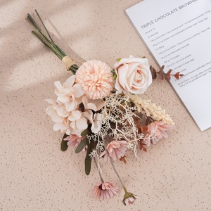 Bouquet de fleurs artificielles CallaFloral Rose rose Décoration de mariage et de maison CF01306 - Product Image 3