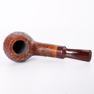 Briarwood Tobacco Pipe Sandblasted Apple Shape Straight Type Handcrafted For Smoking - Product Image 1