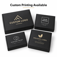 Boîtes d'expédition pliables en carton ondulé noir E-Flute personnalisées avec logo imprimé pour bijoux, cadeaux, e-commerce, vente en gros