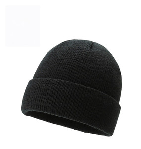 Bán Buôn Tùy Chỉnh Thêu Logo Đồng Bằng Lông Cừu Màu Đen Lót Knit Cap <span class=keywords><strong>Beanie</strong></span> Men Giá Rẻ Mũ Mùa Đông - Product Image 2