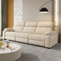 Canapé inclinable électrique moderne trois places en tissu avec fonctions multifonctionnelles pour salon, hôtel, centre commercial et villa