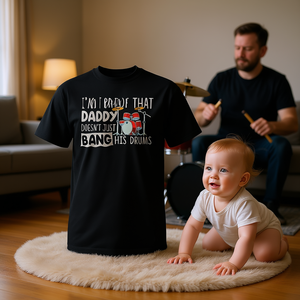 Camiseta para bebé: Soy prueba de que papá no solo toca los baterías - Product Image 2