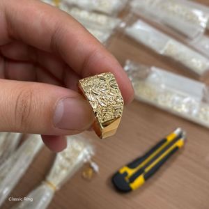 14k Gold Nugget <b>Ring</b> Custom 10mm/12mm/15mm Copper Inlay Rhodium Hip Hop Fine Jewelry for <b>Men</b>/Women Wedding/Father's Day Gift - Product Image 3