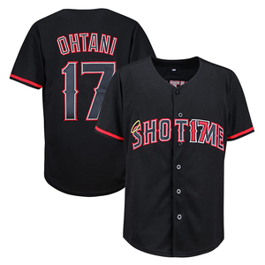 Setelan Jersey bisbol anak muda kancing kustom, kemeja tim Softball empuk bersirkulasi udara dengan Logo bordir untuk anak-anak - Product Image 6