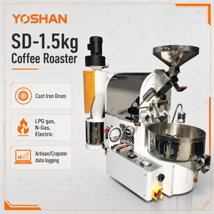 Yoshan 1.5kg Small Batch Electric Gas Coffee Bean Roasting Machine Digital Temperature Control Coffee Roaster Tostadora De Cafe