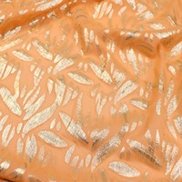 Elegant Leaf Gold Line Design Fertigwaren Rabatt Preis Hot Sale Seide Metallic Stoff für Frauen Shirt Kleid Kleidungs stück Kostüm