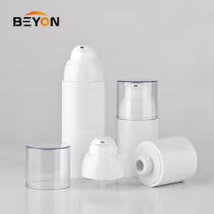 Lüks 30ml 50ml 100ml plastik PP kozmetik losyon beyaz havasız pompa şişesi
