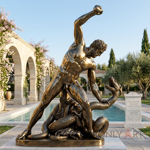 <span class=keywords><strong>Estatua</strong></span> de Hércules de Bronce de Tamaño Real, Escultura Griega Clásica Famosa, Hombre Desnudo Griego Desnudo Hecho a Medida - Product Image 2