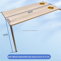 Table pliante murale LXRV pour voiture, camping-car, caravane, avec rail de fixation, pieds en bois et alliage d'aluminium, accessoires intérieurs pratiques pour voiture