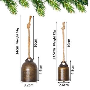 Kundenspezifische Vintage Weihnachtsglocke aus Schmiedeeisen im Großhandel, Moderne gerade Wanddekoration, Horn-Schlitten-Glocke, Vintage Metall zu Weihnachten - Product Image 2
