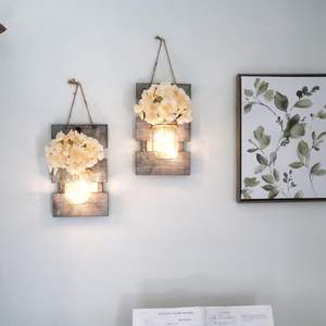 Décoration murale en bois rustique avec lumière LED Décoration murale pour salon et chambre à coucher Art pour salon et chambre à coucher - Product Image 6