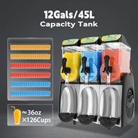 Machine à frappé et à boissons glacées 12L à 3 réservoirs en acier inoxydable de haute qualité, usage domestique et commercial, portable, multifonction, EU/CE