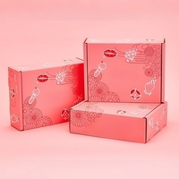 Boîtes cadeaux roses personnalisées avec logo, boîtes d'expédition en carton ondulé pour emballages cosmétiques, coffrets cadeaux de parfums, boîte mystère