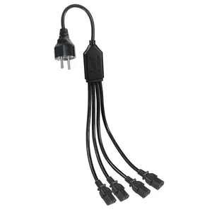 1.8m/6ft Pdu 4 way type IEC C13/CEE7/7 IEC C13 to CEE7/7 4 in 1 Splitter Extension 3 Pin Ac Power Cord