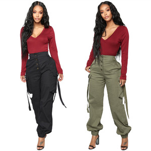 <span class=keywords><strong>Pantaloni</strong></span> Casual <span class=keywords><strong>Neri</strong></span> da Donna <span class=keywords><strong>con</strong></span> Tasche, <span class=keywords><strong>Vita</strong></span> <span class=keywords><strong>Alta</strong></span>, <span class=keywords><strong>Bottoni</strong></span>, Lunghi e Aderenti, Stile Streetwear Primavera-Autunno - Product Image 1