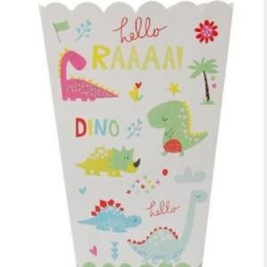 Caja <span class=keywords><strong>de</strong></span> papel <span class=keywords><strong>de</strong></span> <span class=keywords><strong>palomitas</strong></span> <span class=keywords><strong>de</strong></span> maíz con tema <span class=keywords><strong>de</strong></span> dinosaurio verde pequeño Fiesta infantil Dulces Aperitivos Vajilla y decoraciones - Product Image 1