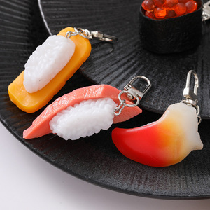 Porte-clés de <span class=keywords><strong>cuisine</strong></span> japonaise de simulation, réaliste 3D, Kawaii, avec thèmes saumon, sushi, poisson, crevettes, créatif - Product Image 4