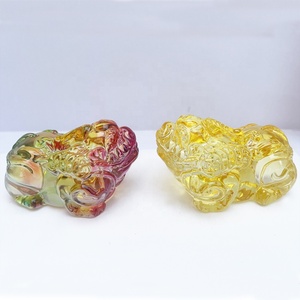 Estatua de cristal animal salvaje mítico chino recién llegado tropas valientes cristal Liuli esmalte Color Pixiu otras artesanías de cristal - Product Image 3